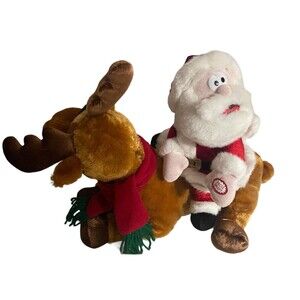 Dan Dee Christmas Animated Plush Santa Reindeer Sings "Livin La Vida Loca" WORKS